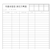 각종규정집관리기록표 각종규정집관리기록표